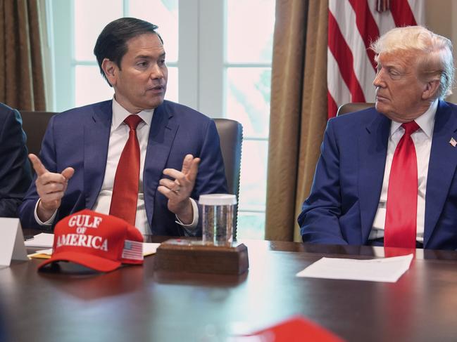 Secretary of State Marco Rubio speaks during a cabinet meeting at the White House. Picture: AP