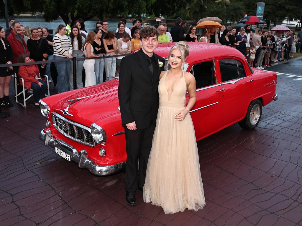 Students arrive for Robina State High formal at HOTA. Picture: Glenn Hampson.