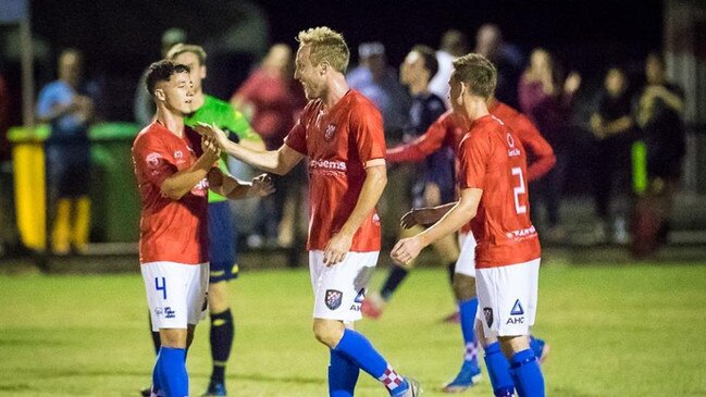 The Gold Coast Knights pictured after their 3-1 defeat of Olympic. Picture: East End Digital