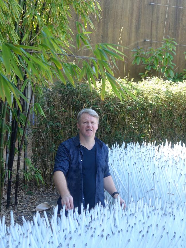 Jan Cleveringa with his Corporate Snake exhibit.