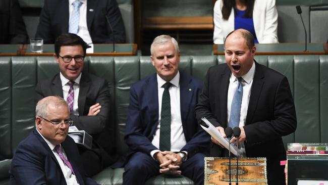 Josh Frydenberg on the attack during question time in the House of Representatives on Wednesday. Picture: AAP