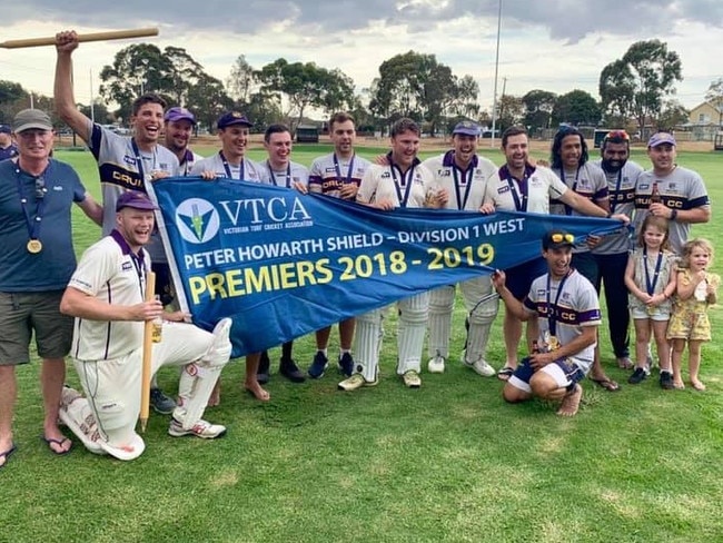 Druids celebrate their VTCA Division 1 West premiership. Picture: Facebook