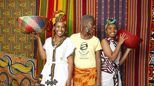 Africultures Event at Wyatt park in Lidcombe will have it’s 10th anniversary this year. Pictured is (left) Tinsae Yigletu with Gabriella Thompson and Naomi Mehari.