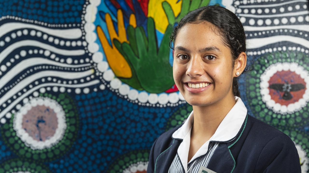 Torres Strait Islander teen St Ursula's College student Laura Beschel recently undertook a 'Work Shadow Week' through CareerTrackers allowing her to experience working in an Indigenous-led company. Picture: Kevin Farmer