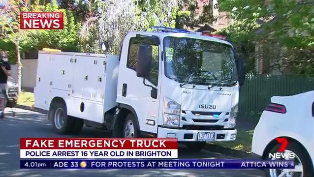 Teenager busted over fake emergency truck