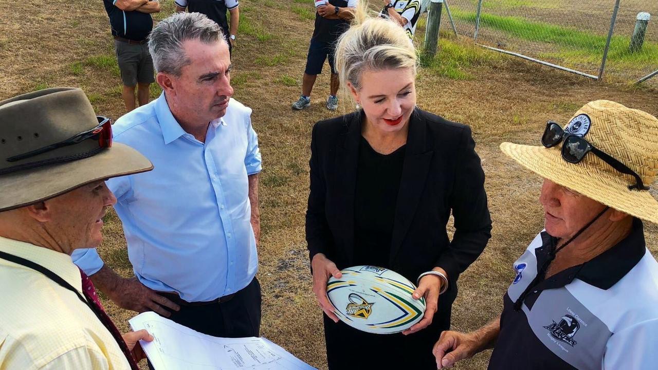 Bridget McKenzie with Nationals Page MP Kevin Hogan in February announcing $500,000 for the Yamba Sporting Complex. Picture: Supplied