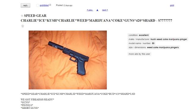 A gun advertised online.