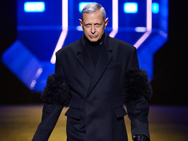 Jeff Goldblum walking for Prada Menswear Fall 22