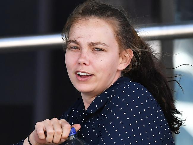 Jamie Lee Clowes leaves Maroochydore Court House. Picture: Patrick Woods.