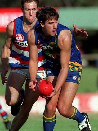 LOOKING AHEAD: Matthew Pavlich playing for West Torrens against Central District in a SANFL Picture: Sarah Reed