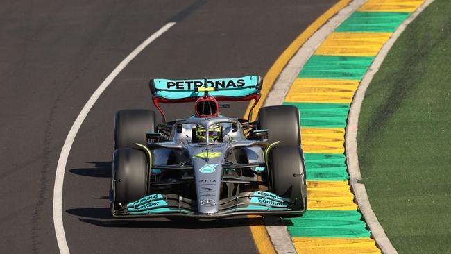 Lewis Hamilton driving during practice ahead of Sunday’s race. Picture: Getty Images