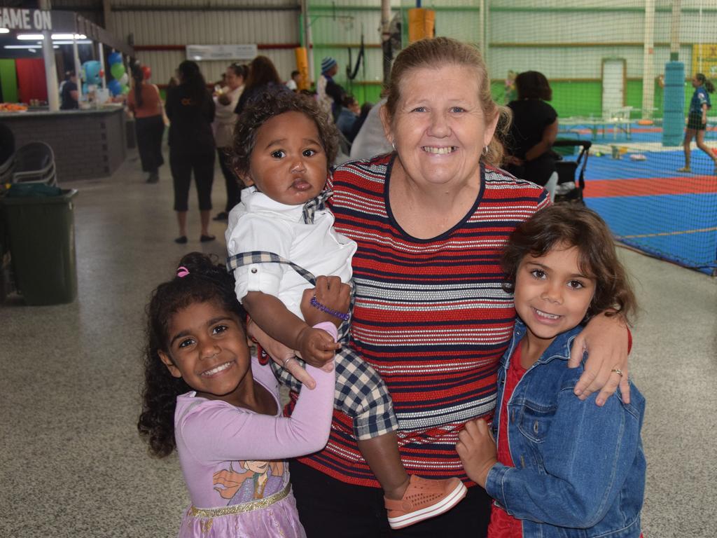 Jaedyn Freeman, Savannah Smith, Bronwyn Markwell and Nashaya Williams at the NAIDOC Baby Show 2021