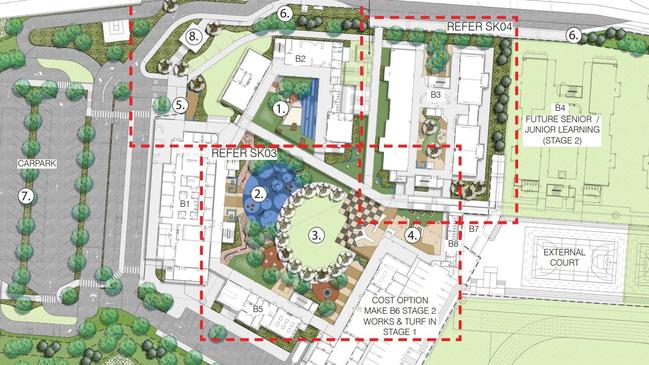 The new school at Holmview will be built in three stages and will include multistorey buildings, carparking and a bus drop-off zone. Picture: State Infrastructure Department