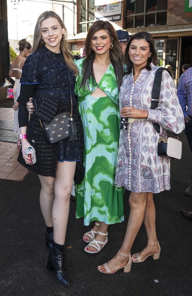 At Weetwood raceday are (from left) Stevie Winder, Jessica Stephens and Anne Stephens at Clifford Park, Saturday, September 28, 2024. Picture: Kevin Farmer