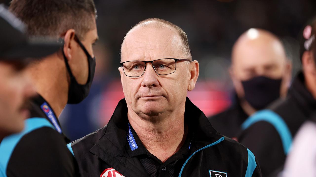 Ken Hinkley isn’t fazed by criticism. Picture: James Elsby/AFL Photos via Getty Images