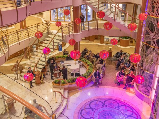 The atrium of the Diamond Princess cruise ship. Picture: Supplied/ David Abel