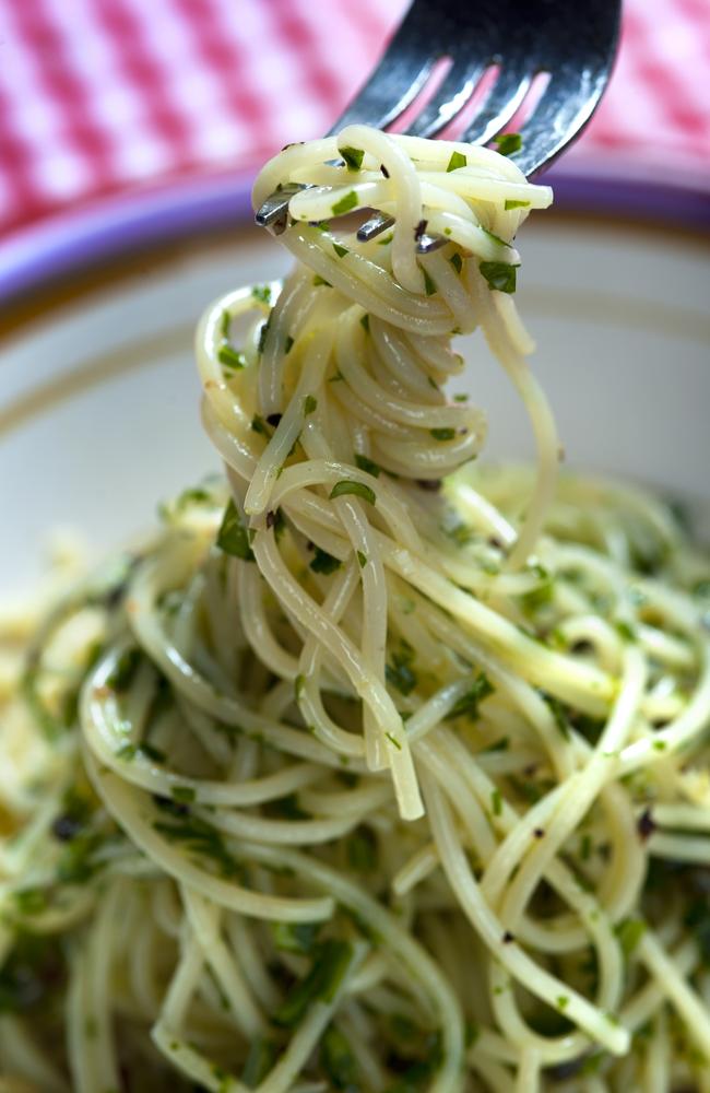 Spaghetti aglio olio hits the spot.