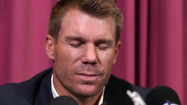 Warner tearful press conference a year ago is the only time he has spoken publicly during his ban.