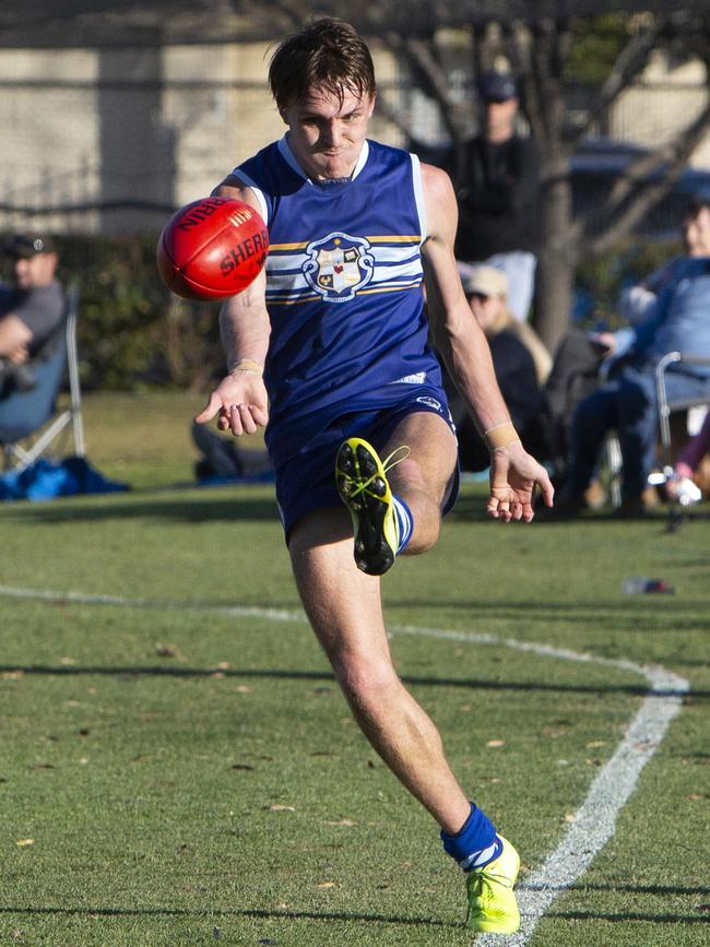 Sacred Heart rising star Xavier Robins was best-on-ground for his side in its win against Pembroke on Saturday. Picture: Emma Brasier