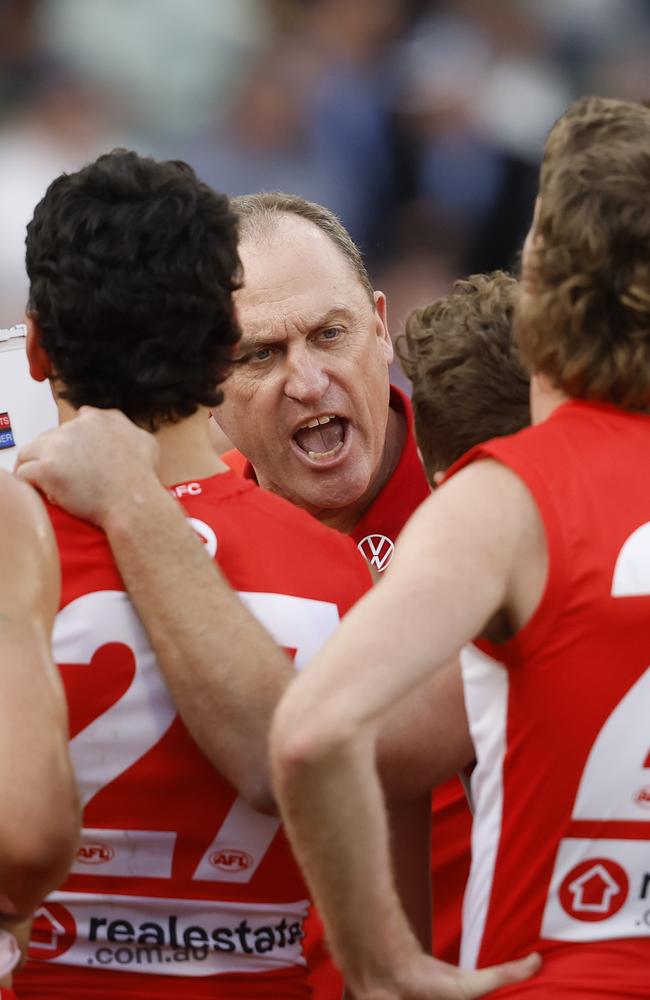 John Longmire has lost his last four grand finals as coach. Picture: Phil Hillyard