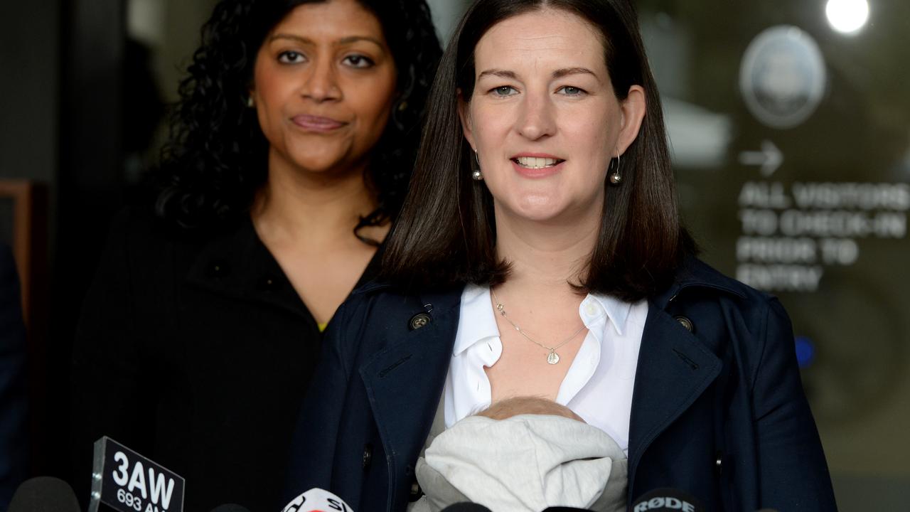 Ellen Sandell (front) replaces Samantha Ratnam, who is pursuing a move to federal politics. Picture: NCA NewsWire / Andrew Henshaw