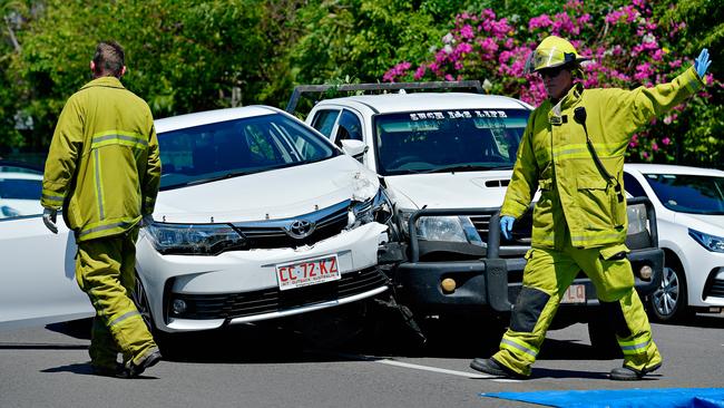 Emergency services at the scene of a two car crash on Trower Rd in Alawa in 2017.