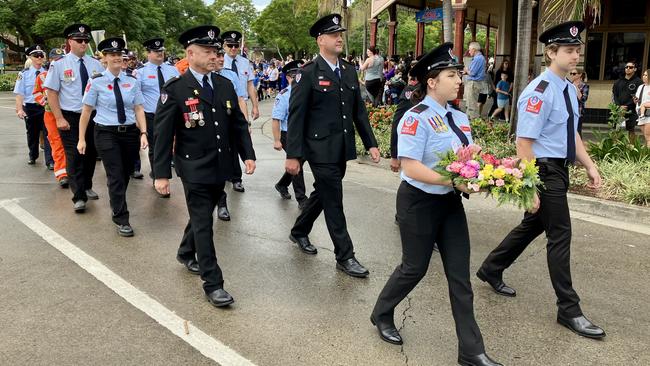 The midmorning Anzac Day march in Grafton. Picture: Odessa Blain