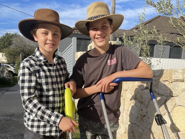 Axel and Fox Stapleton of Tamarama own a lawn mowing business soon to be empire.