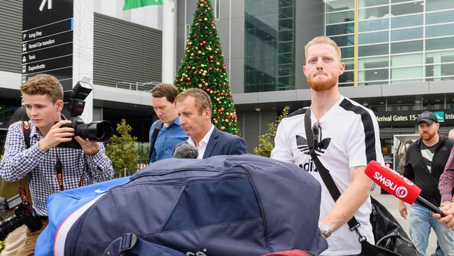 England allrounder Ben Stokes arrives in Christchurch earlier this week.