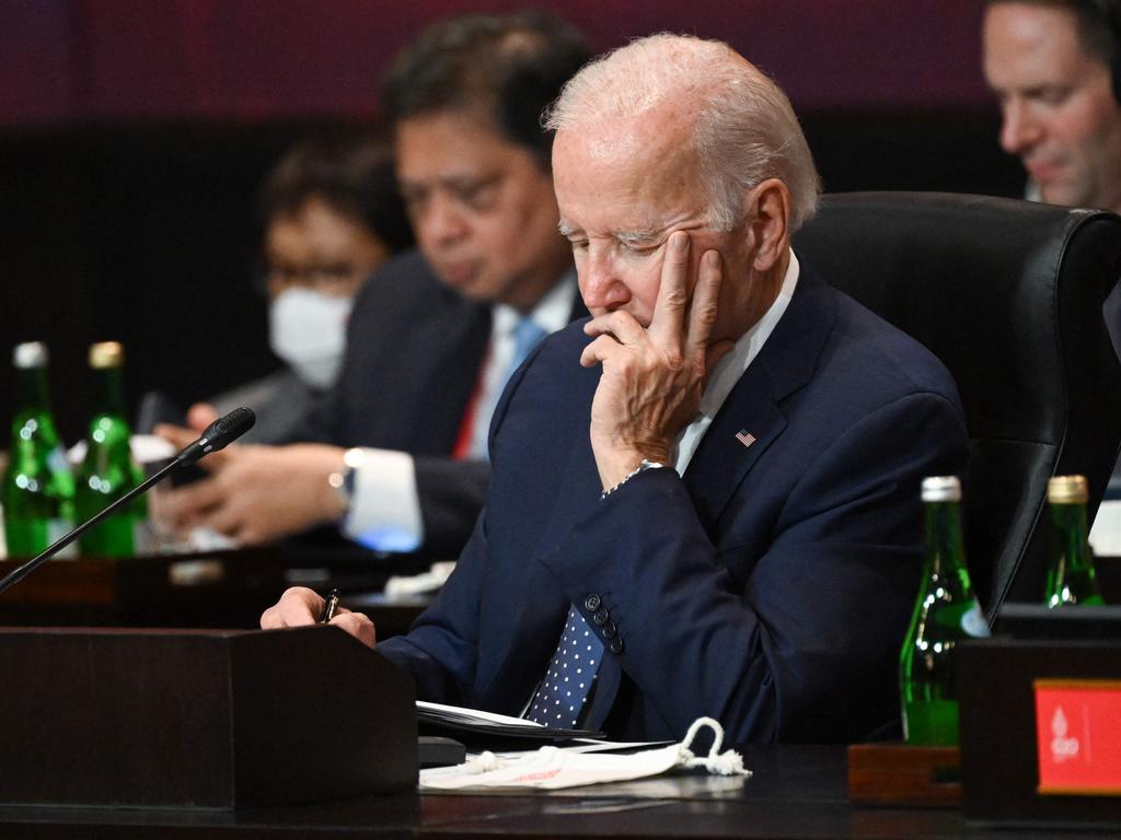 Joe Biden attends a G20 event in Bali on Tuesday. Picture: Saul Loeb/AFP