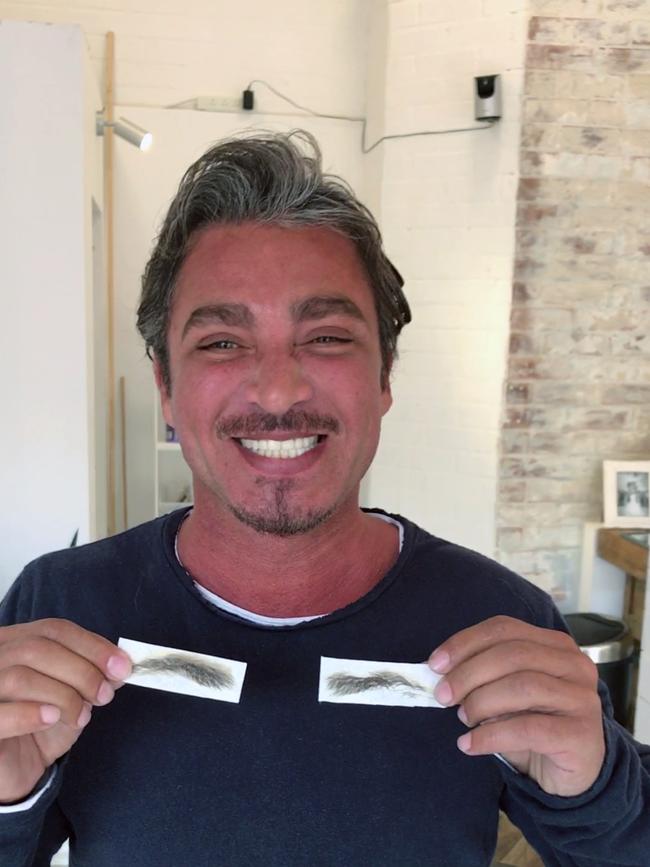 John Ibrahim with Watsford’s eyebrows. Picture: Supplied