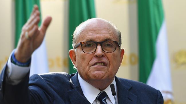 Rudy Giuliani says there’s “nothing at all incriminating” in the way he met the duo. Picture: Angela Weiss/AFP