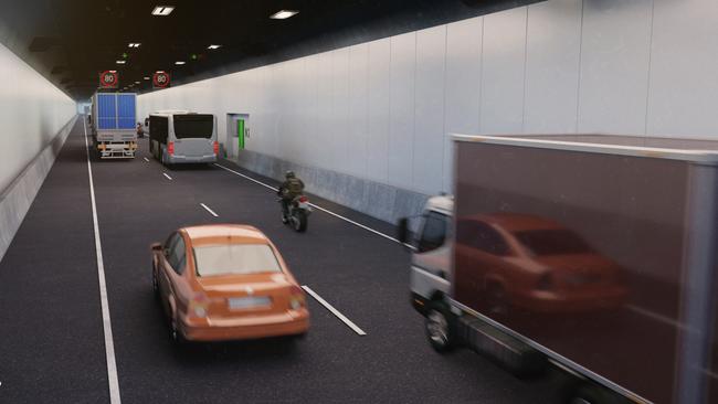 An artist impression of a possible tunnel under South Rd.