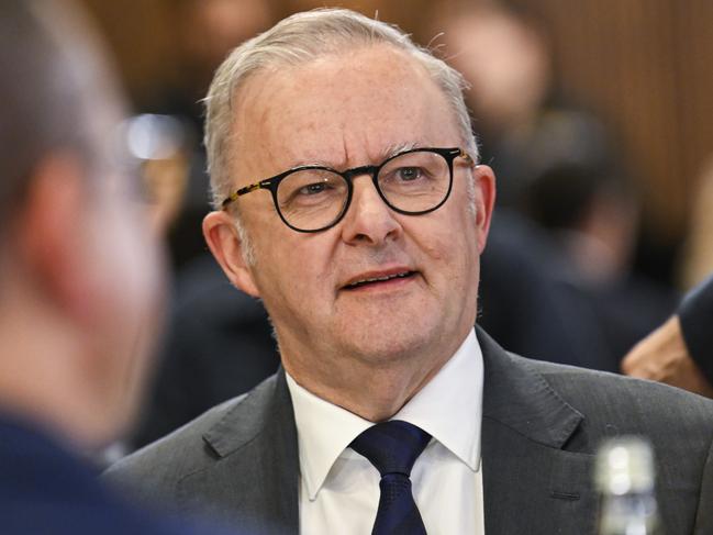 CANBERRA, AUSTRALIA  - NewsWire Photos - May 21, 2025: Prime Minister Anthony Albanese at the National Press Club in Canberra. Picture: NewsWire / Martin Ollman