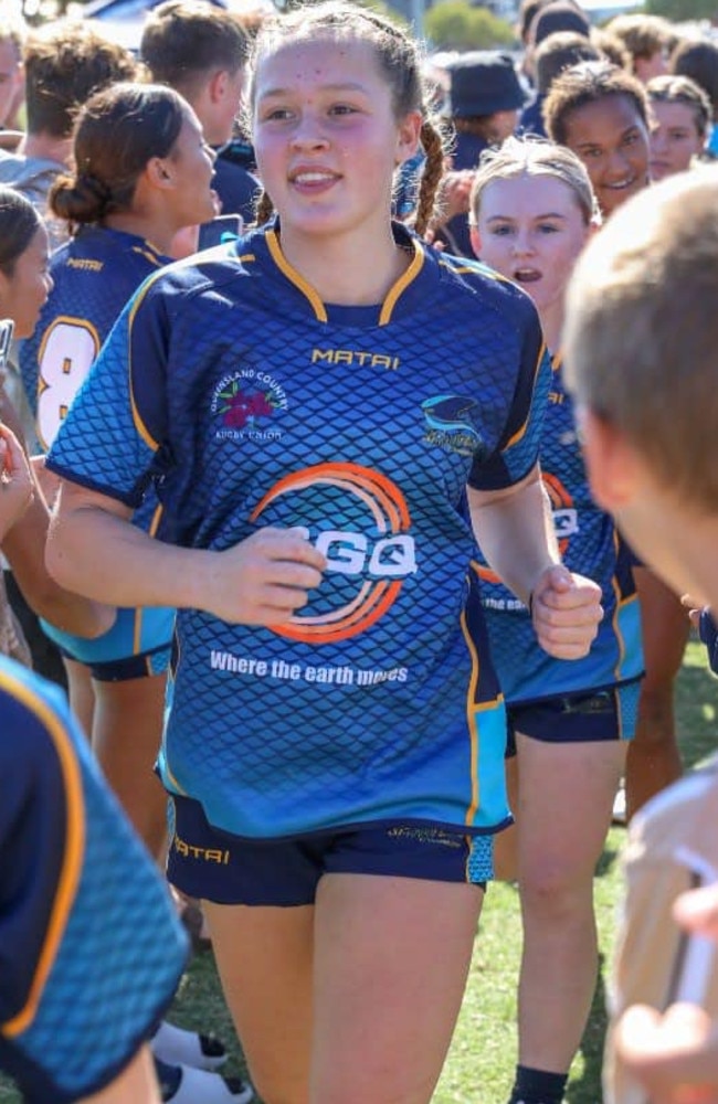 Sunshine Coast junior rugby union talent Isabella Krog. Picture: Adrian Bell photography.