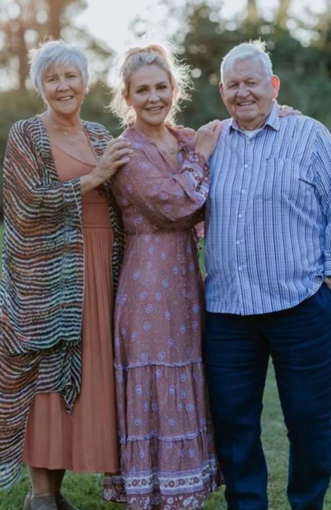 Brisbane mum Shanon Nealon, 42, with her parents Joy and Joseph Nealon.