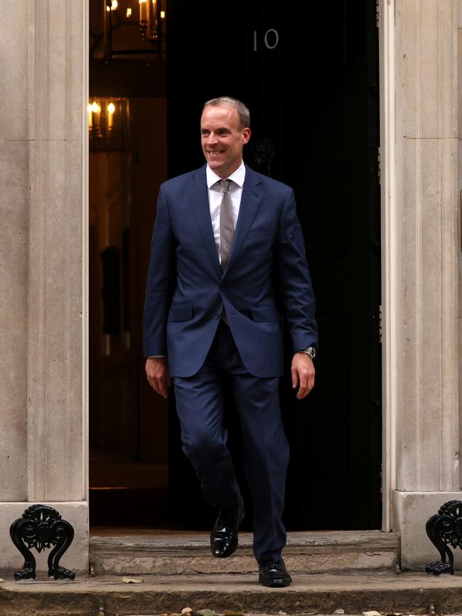 A newly demoted Dominic Raab leaves 10 Downing Street. Picture: Getty Images