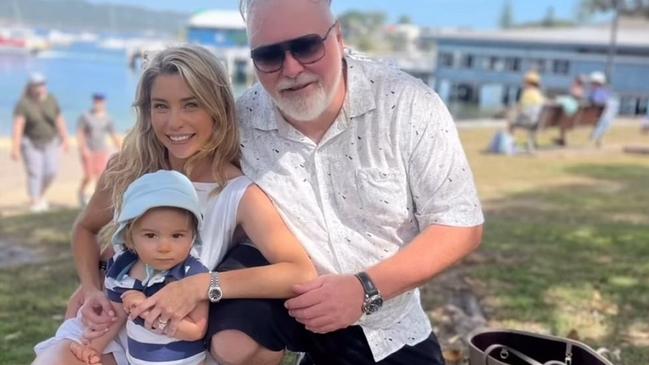 Kyle Sandilands with wife Tegan and son Otto. Picture: Instagram