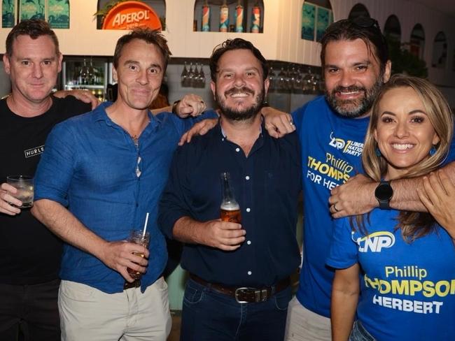 Celebrations at The Strand Rock Pool Pavilion with MP Phil Thompson as he secured his seat for Herbert. Picture: contributed
