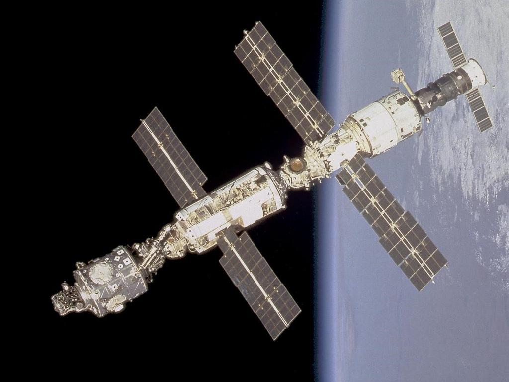 The International Space Station in orbit.