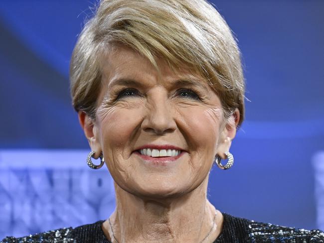 CANBERRA, AUSTRALIA, NewsWire Photos. JULY 26, 2023: Former foreign minister Julie Bishop addresses the National Press Club on the "megatrends in a rapidly changing global environment" in Canberra. Picture: NCA NewsWire / Martin Ollman