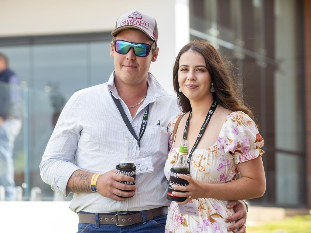 Locals, Lockie and Sarah Spilsbury enjoying themselves at the Ladies Day 2022 races. Picture: Floss Adams.