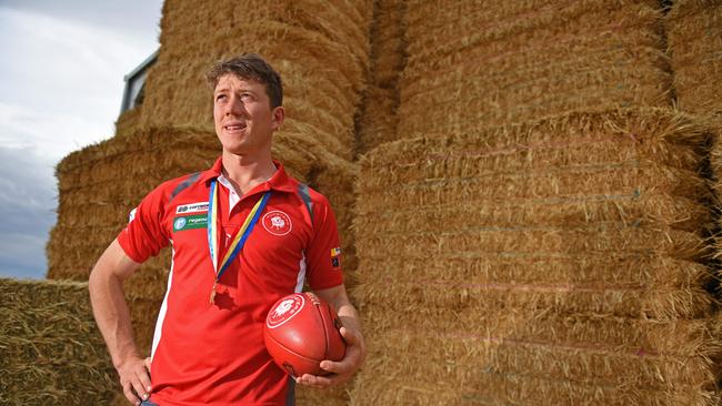 Magarey Medal winner Campbell Combe on his Crystal Brook farm. Picture: Tom Huntley