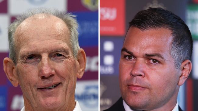 Wayne Bennett and Anthony Seibold. Photo: Courier Mail