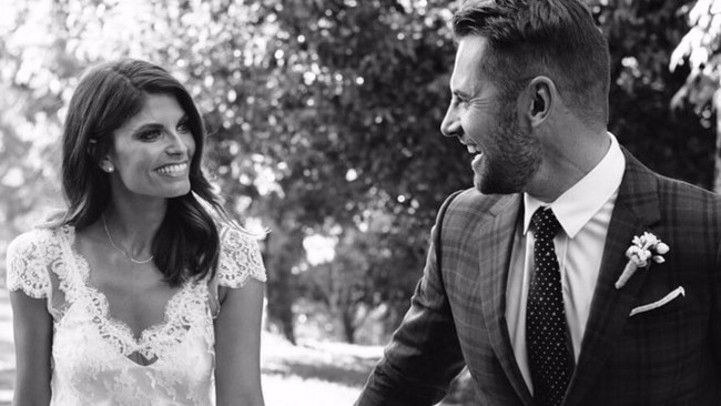 Zoe Ventoura and Daniel MacPherson on their wedding day.