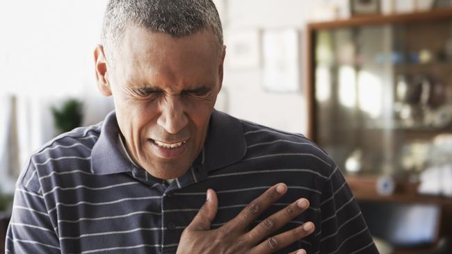 Mature man with chest pains for heart attack story