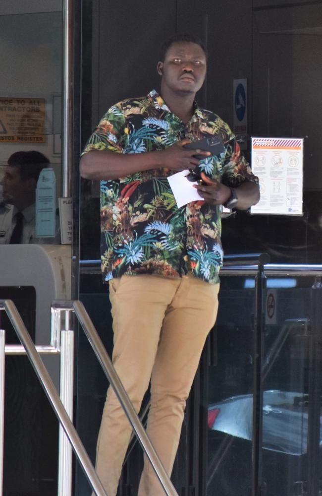 Ajak Alier Leuth leaving the Toowoomba Magistrate Court on Monday, January 23, after pleading guilty to assaulting a young woman at a house party. Picture: Toowoomba Chronicle