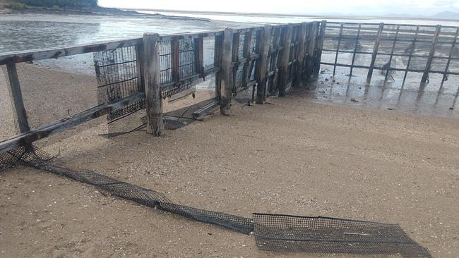 The enclosure at Wilson Beach was damaged during Cyclone Debbie and has sat unrepaired since. Picture: Supplied