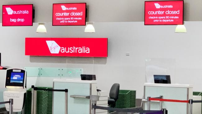 17th November 2020, - An empty Gold Coast Airport check in area after the last plane from Adelaide arrived. Scott Powick Newscorp