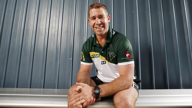 Keiron Lander posing at the Ipswich Jets Rugby League Ground, Ipswich, 12th of March 2020. Keiron is the new Ipswich Jets coach. Picture: Josh Woning